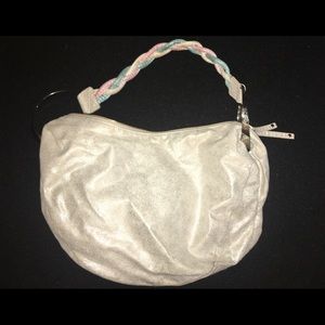 BCBG Silver Hobo Satchel Bag